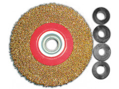 Корщетка-колесо, стальная латунированная волнистая проволока 125 мм