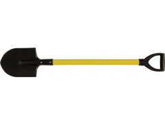 Лопата штыковая ЛКМ, с желтым металлизированным черенком и V-ручкой  185х235х1060 мм
