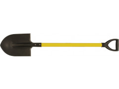 Лопата штыковая ЛУ, с желтым металлизированным черенком и V-ручкой  215х285х1130 мм