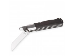 Нож монтерский большой складной с прямым лезвием и левием для разделки оболочки кабеля НМ-09