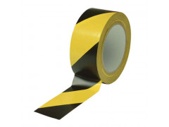 Лента сигнальная черно-желтая 75мм х 100м