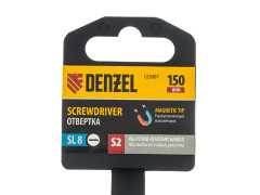 Отвертка, SL8x150 мм, S2, 3к рукоятка Denzel