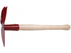 Мотыжка комбинированная с деревянной ручкой, 3 витых зуба, профиль лепесток