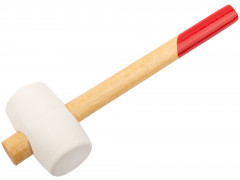 Киянка резиновая белая, деревянная ручка 45 мм