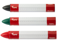 Карандаши разметочные восковые, набор 3 шт.( черный / зеленый / красный ), 95 мм