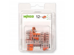 Мини-упаковка компактных рычажковых универсальных клемм «Wago» в блистерах (без контактной пасты) 221–412/996-016